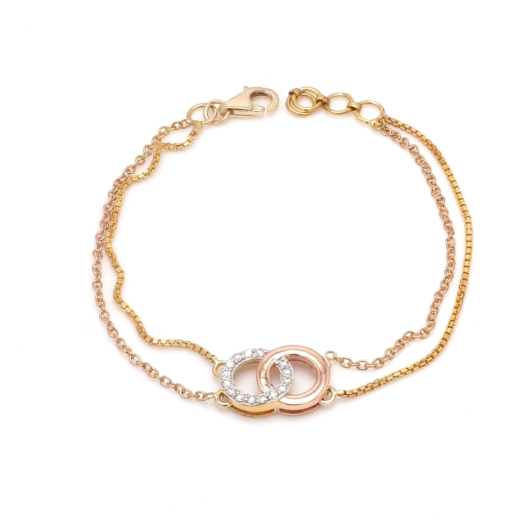 14k Rose /yellow/gold Diamond Infinity Bracelet - Etsy