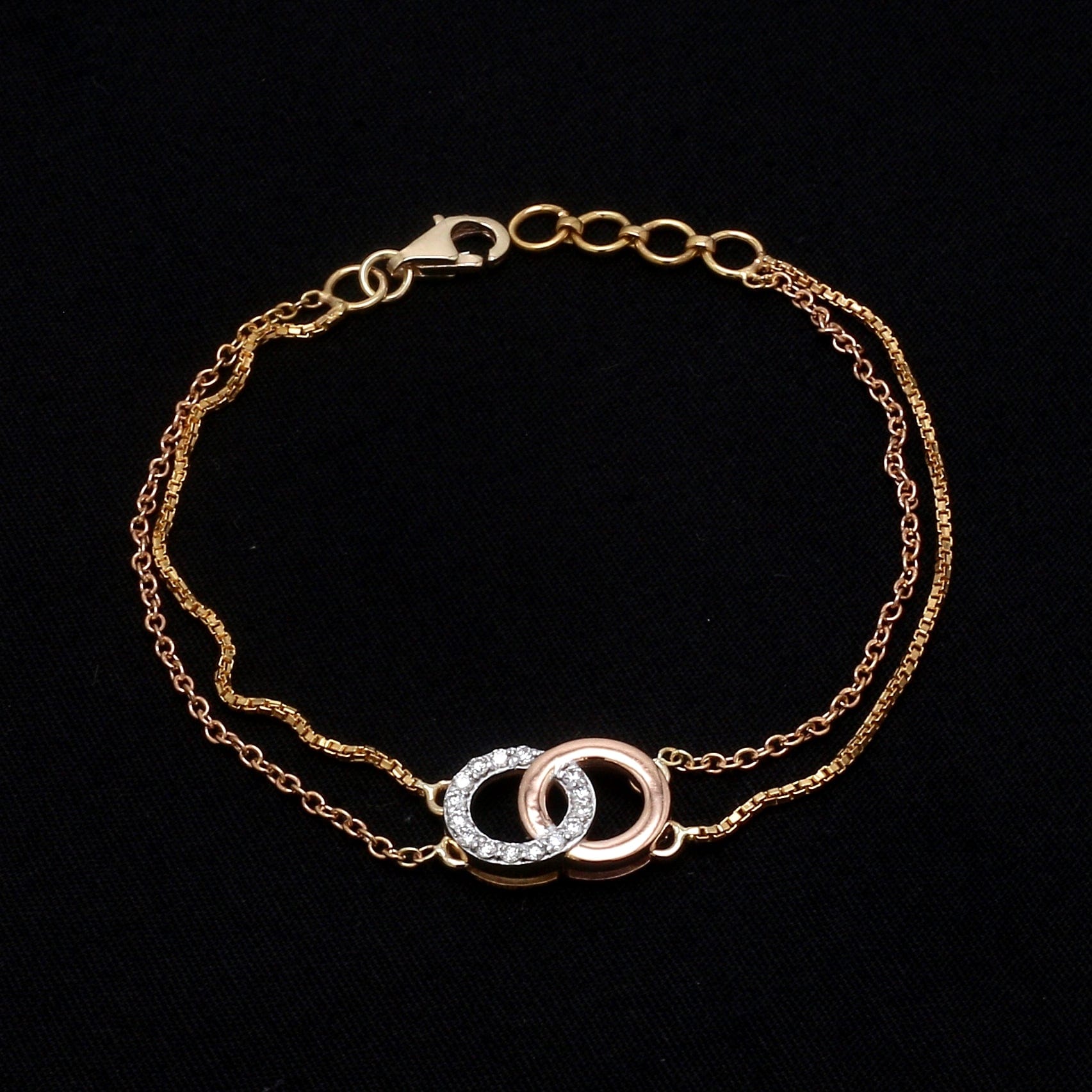 Jewelove™ Bangles & Bracelets Yellow Gold Customised 14K Gold Bracelet with Diamonds