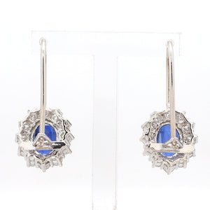 Jewelove™ Earrings Customised 14K White Gold Kyanite Earrings with diamonds