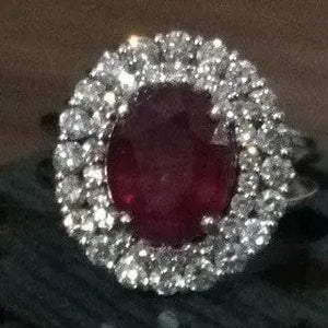 Jewelove™ Rings SI IJ / Women's Band only Customised 18K gold & ruby ring with diamonds