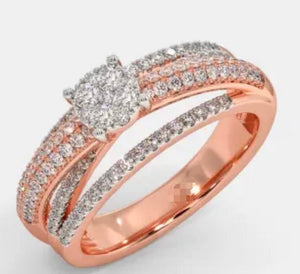 Jewelove™ Rings Customised 18K Rose Gold ring with diamonds