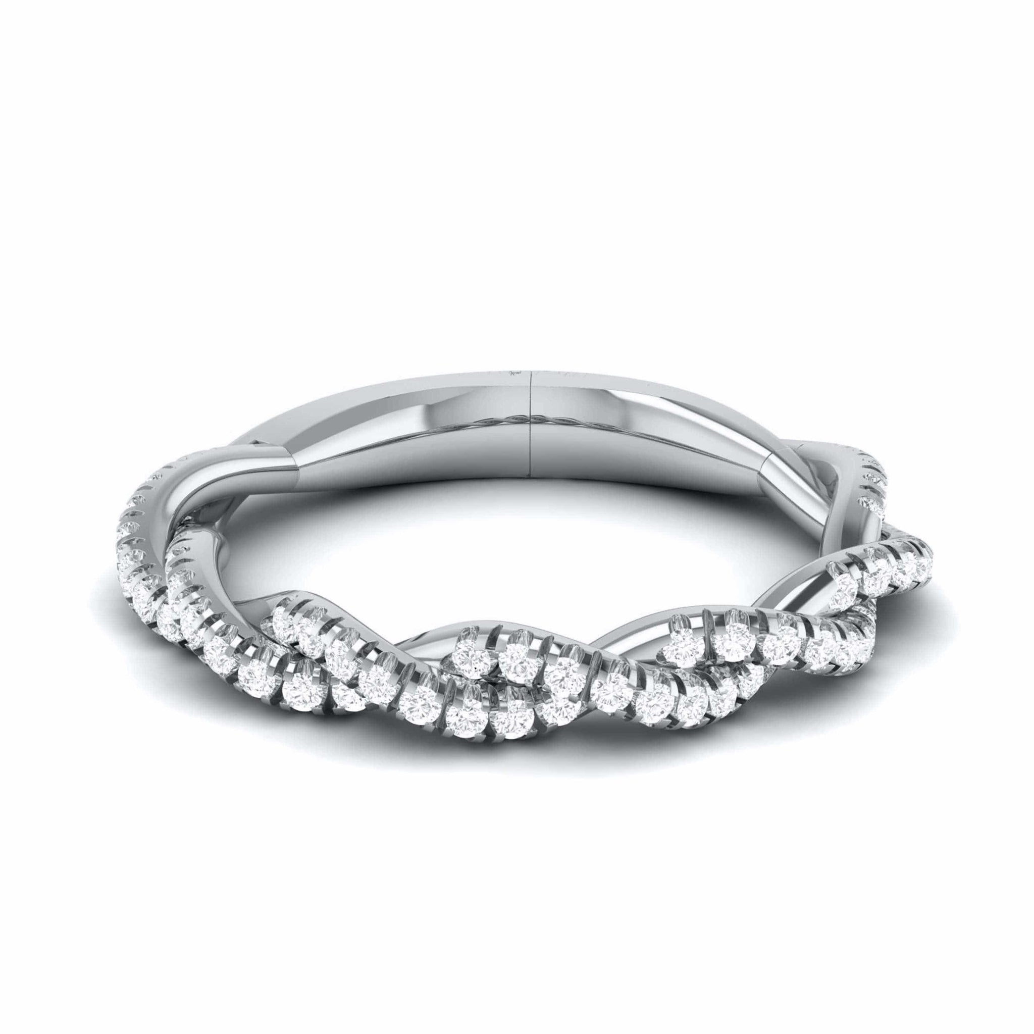 Jewelove™ Rings Customised Designer Platinum Diamond Ring with Twist JL PT R-80