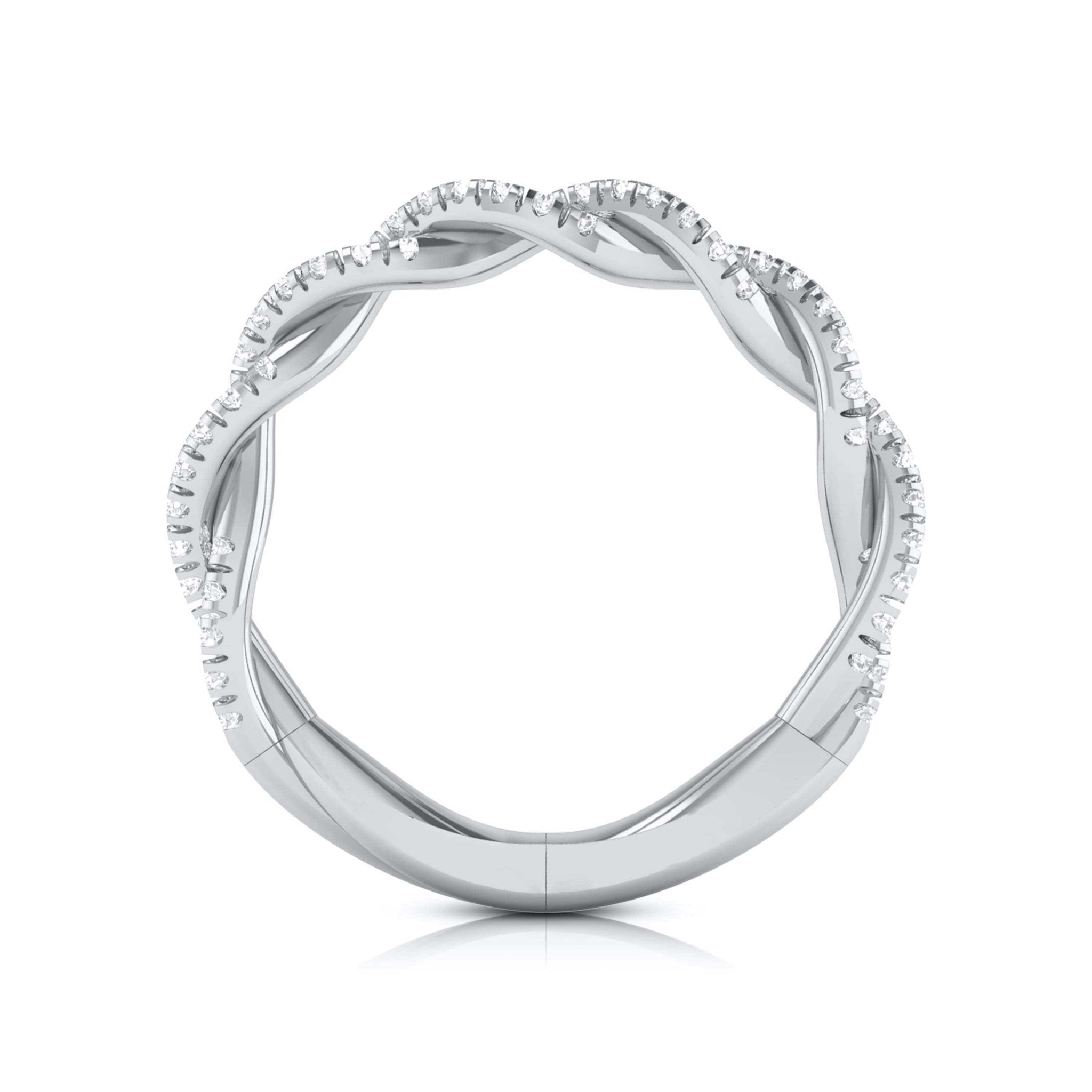 Jewelove™ Rings Customised Designer Platinum Diamond Ring with Twist JL PT R-80