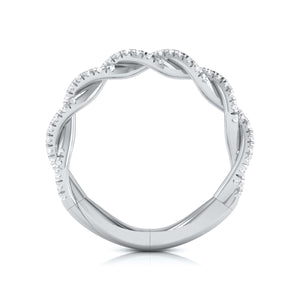 Jewelove™ Rings Customised Designer Platinum Diamond Ring with Twist JL PT R-80