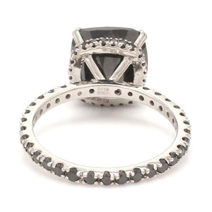 Jewelove™ Rings Women's Band only Customised Designer Platinum Ring Black Diamond JL PT 1149