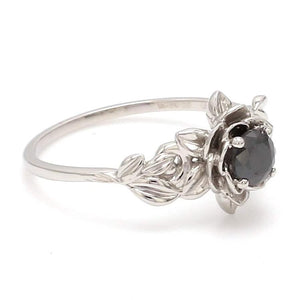 Jewelove™ Rings Women's Band only Customised Designer Platinum Ring Black Diamond JL PT 963