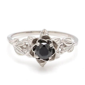 Jewelove™ Rings Women's Band only Customised Designer Platinum Ring Black Diamond JL PT 963