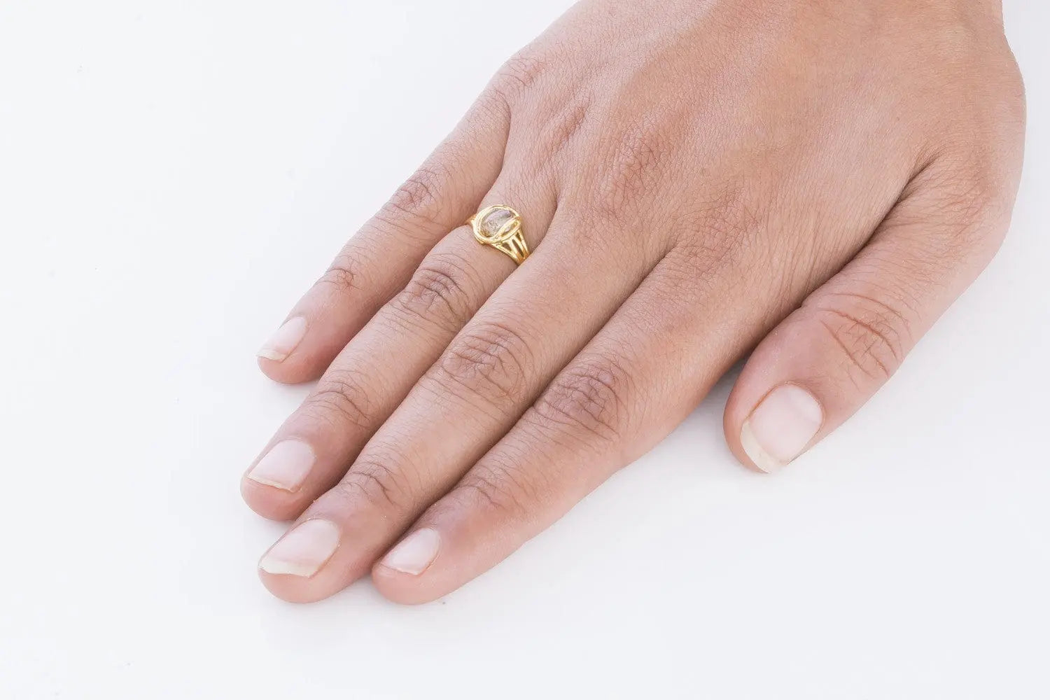 Jewelove™ Rings Customised Gold Ring with Diamond Rough