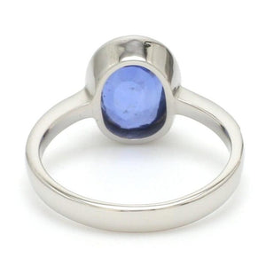 Jewelove™ Rings Customised Natural Blue Sapphire Platinum Astrology Ring for Rashi JL PT 1147