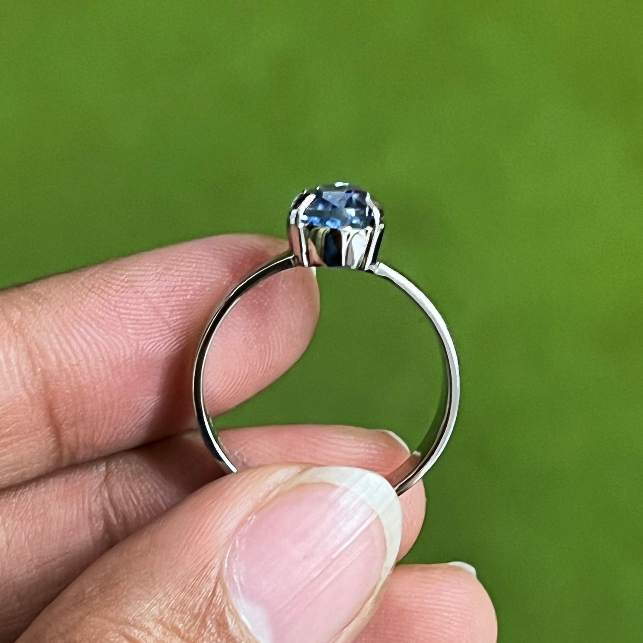 Jewelove™ Rings Customised Natural Blue Sapphire Platinum Astrology Ring for Rashi JL PT 1147 - A