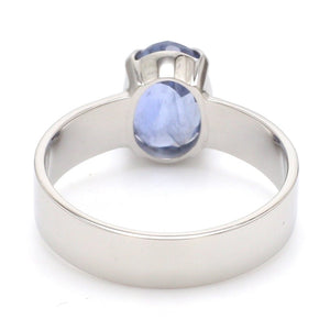 Jewelove™ Rings Customised Natural Blue Sapphire Platinum Astrology Ring for Rashi JL PT 1147 - A