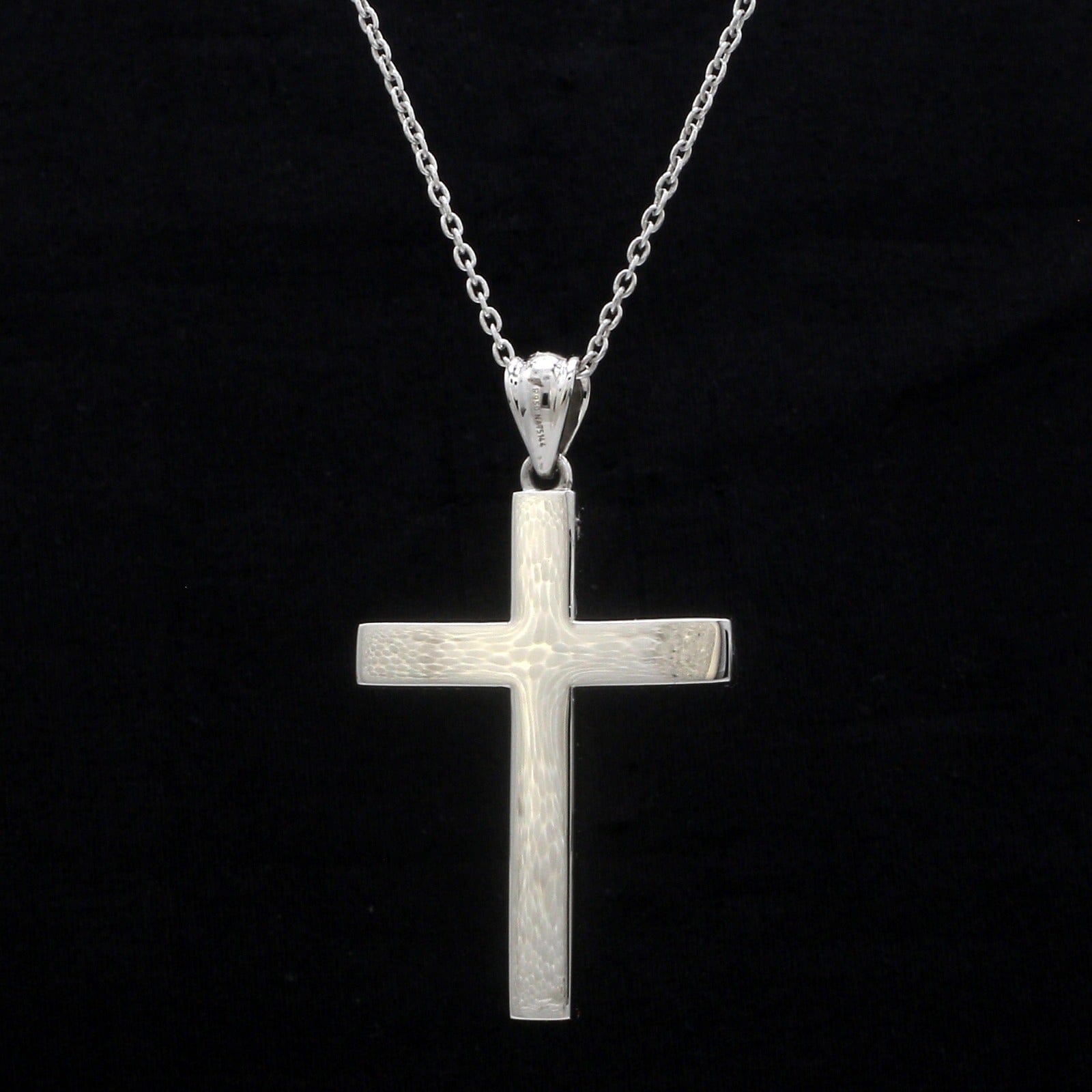 Jewelove™ Pendants 1 3/8 inches Customised Plain Platinum Cross Pendant JL PT P 243-Z