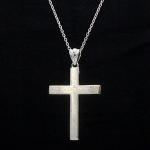 Jewelove™ Pendants 1 3/8 inches Customised Plain Platinum Cross Pendant JL PT P 243-Z