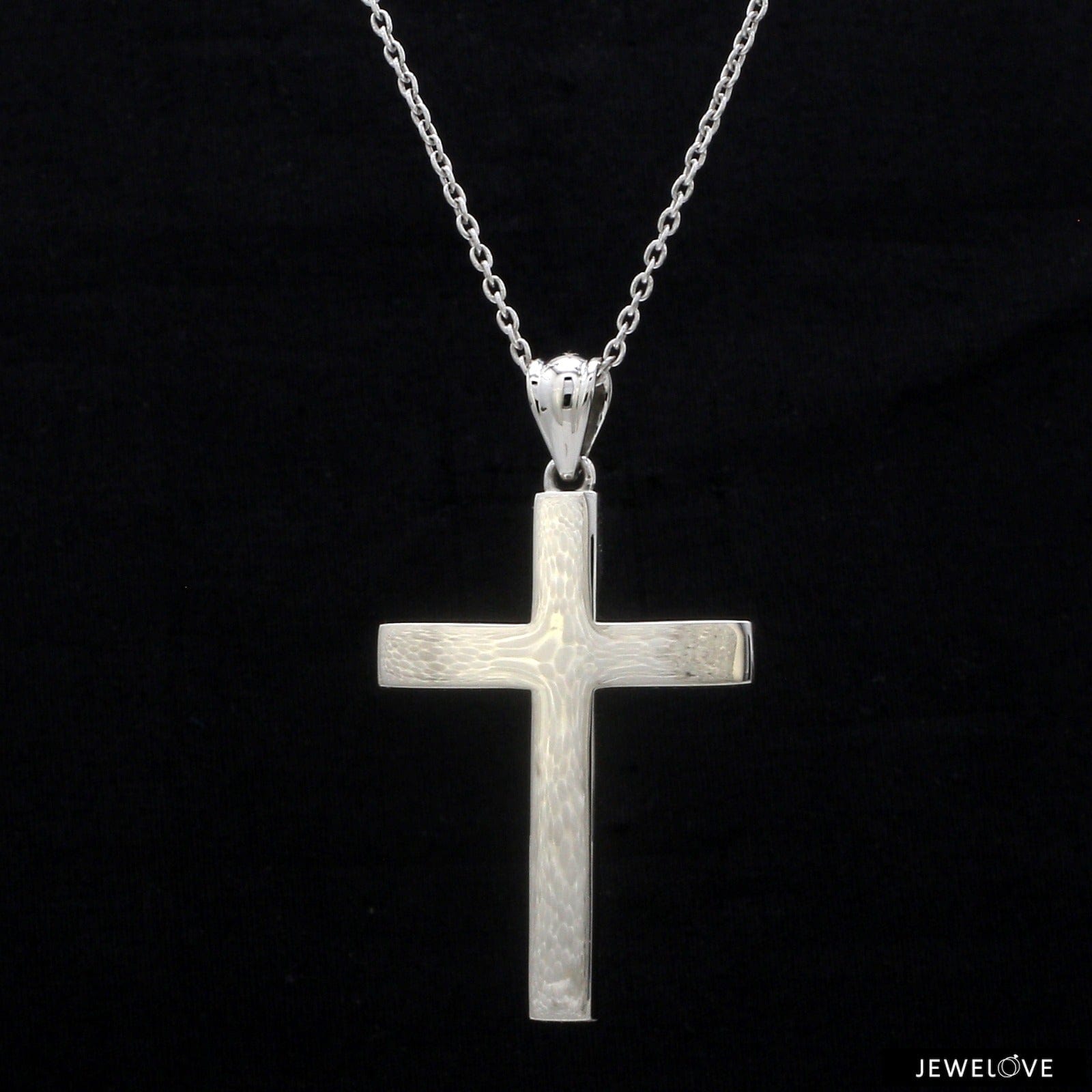 Jewelove™ Pendants 1 3/8 inches Customised Plain Platinum Cross Pendant JL PT P 243-Z