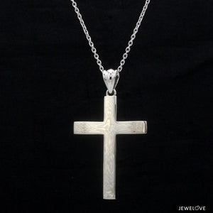 Jewelove™ Pendants 1 3/8 inches Customised Plain Platinum Cross Pendant JL PT P 243-Z