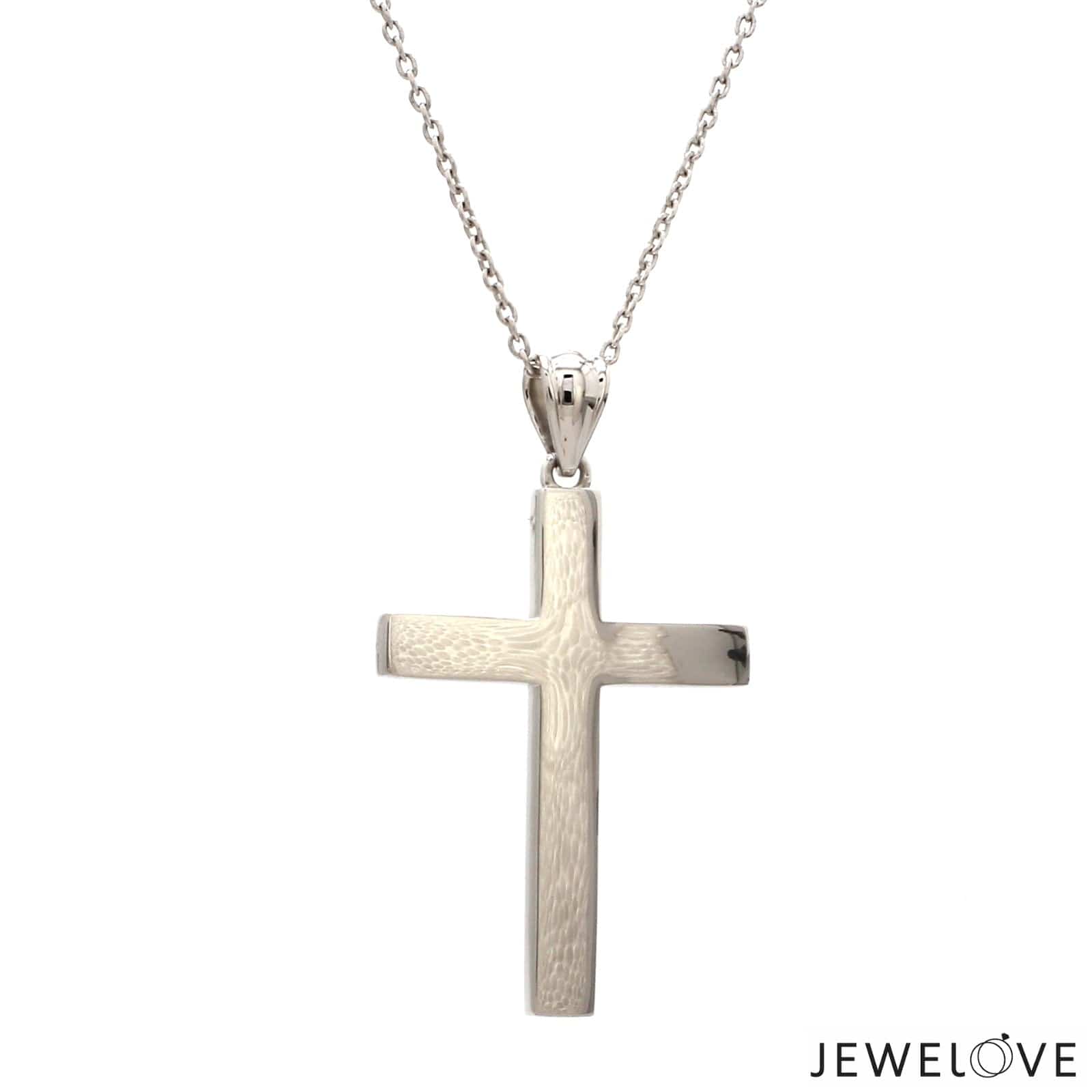 Jewelove™ Pendants 1 3/8 inches Customised Plain Platinum Cross Pendant JL PT P 243-Z