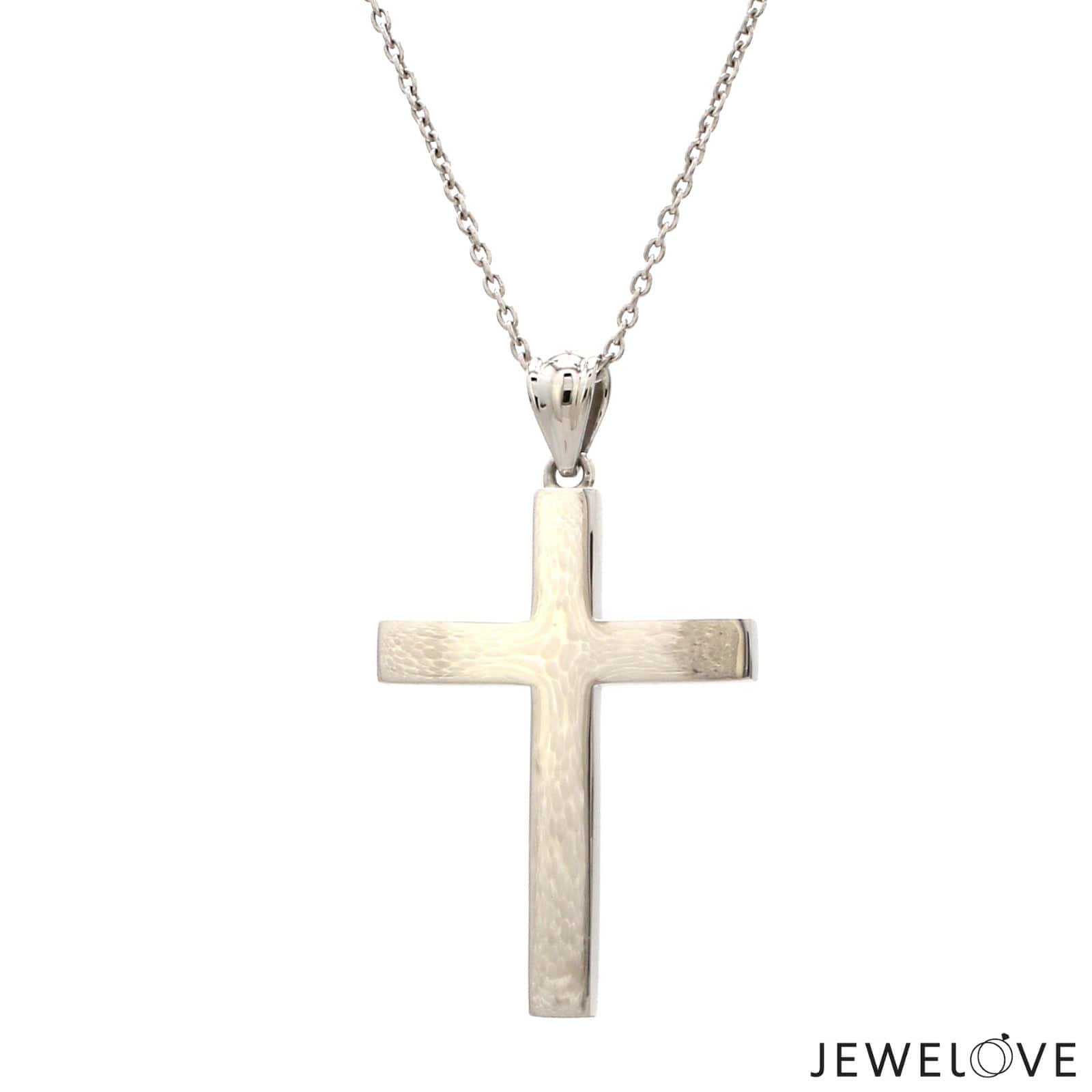 Jewelove™ Pendants 1 3/8 inches Customised Plain Platinum Cross Pendant JL PT P 243-Z