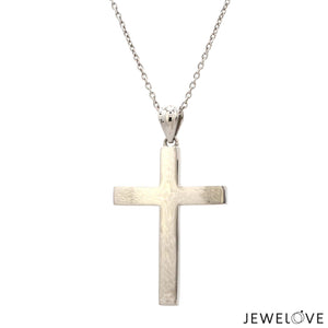 Jewelove™ Pendants 1 3/8 inches Customised Plain Platinum Cross Pendant JL PT P 243-Z