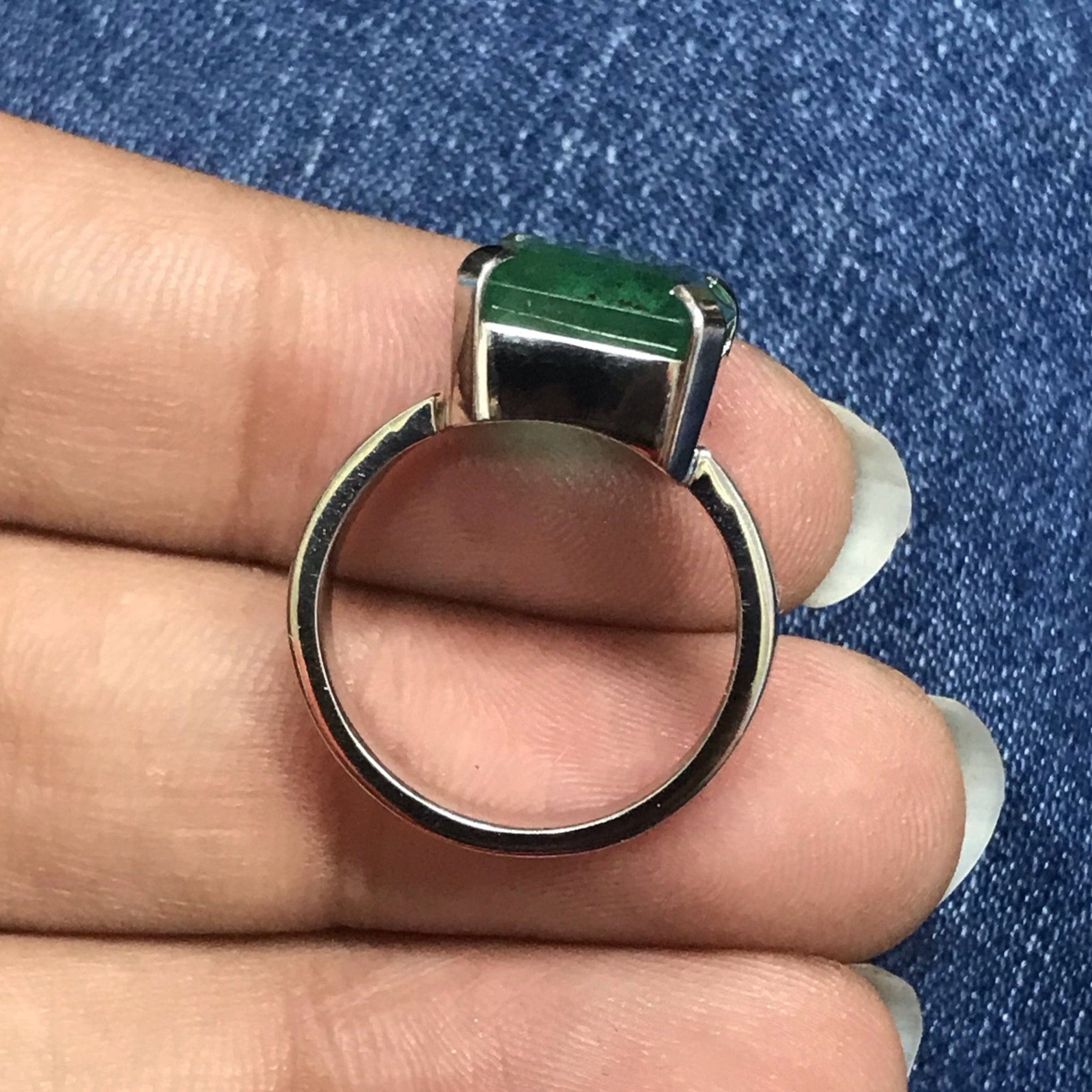 Jewelove™ Rings Customised Platinum Ring with Emerald