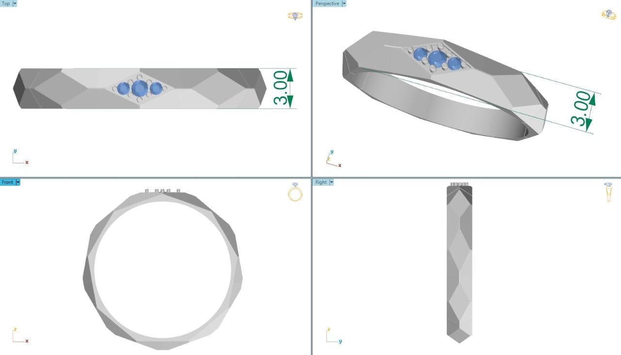 Jewelove™ Rings Customised Platinum Rings Order JL PT 947