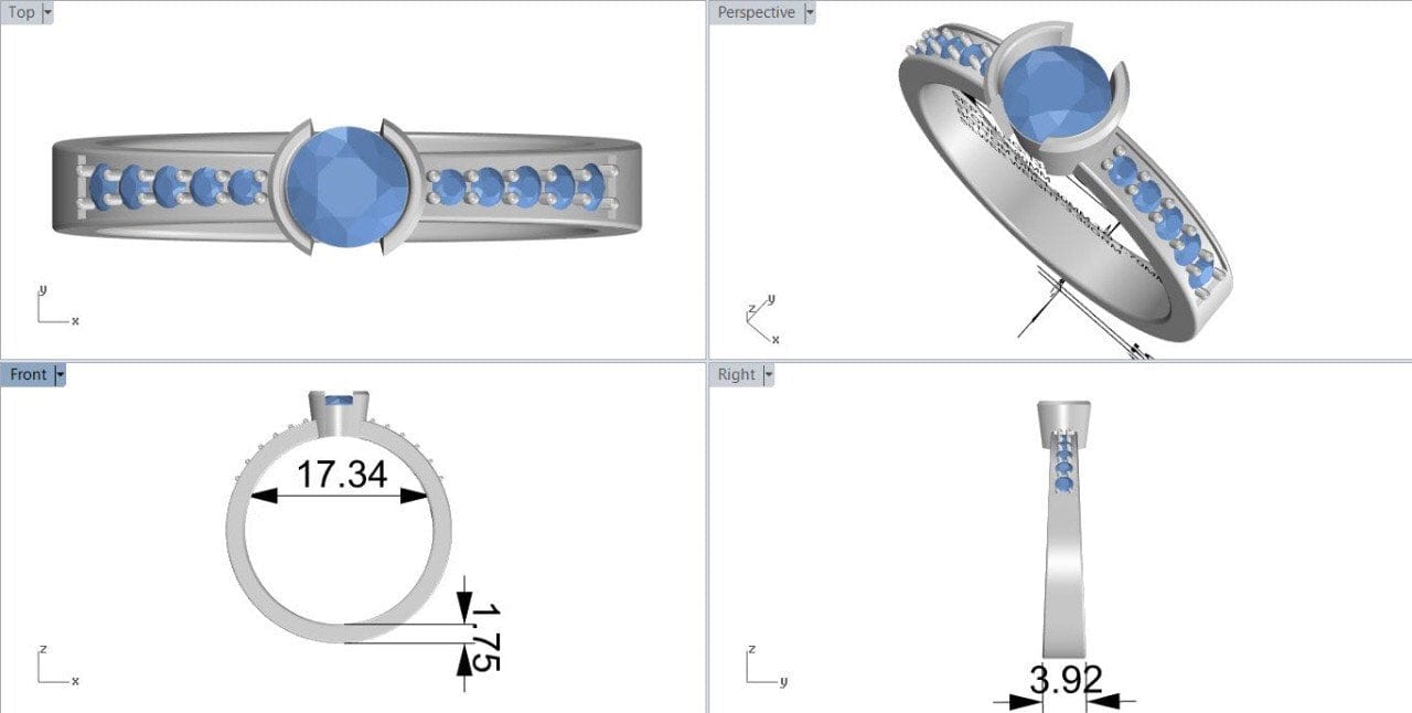 Jewelove™ Rings Customised Platinum Solitaire Ring with Engravings JL PT 1058