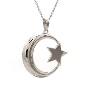 Jewelove™ Pendants Customised Platinum Star Moon Pendant JL PT P 307