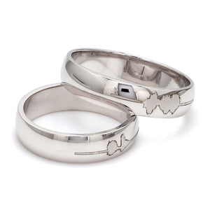 Jewelove™ Rings Customised Sound Wave Platinum Rings JL PT 586