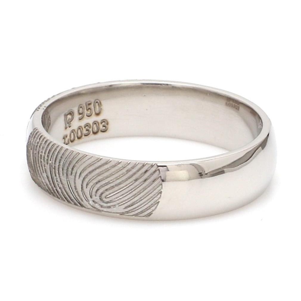 Jewelove™ Rings Customized Fingerprint Engraved Platinum Rings with Diamonds for Couples