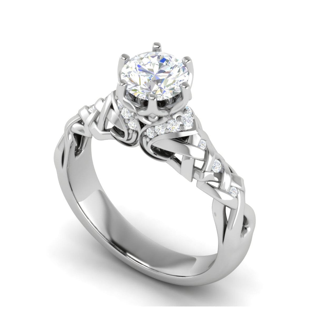 Jewelove™ Rings VS J / Women's Band only Designer 0.30 cts Solitaire Diamond Platinum Ring for Women JL PT RV RD 115