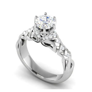 Jewelove™ Rings VS J / Women's Band only Designer 0.30 cts Solitaire Diamond Platinum Ring for Women JL PT RV RD 115