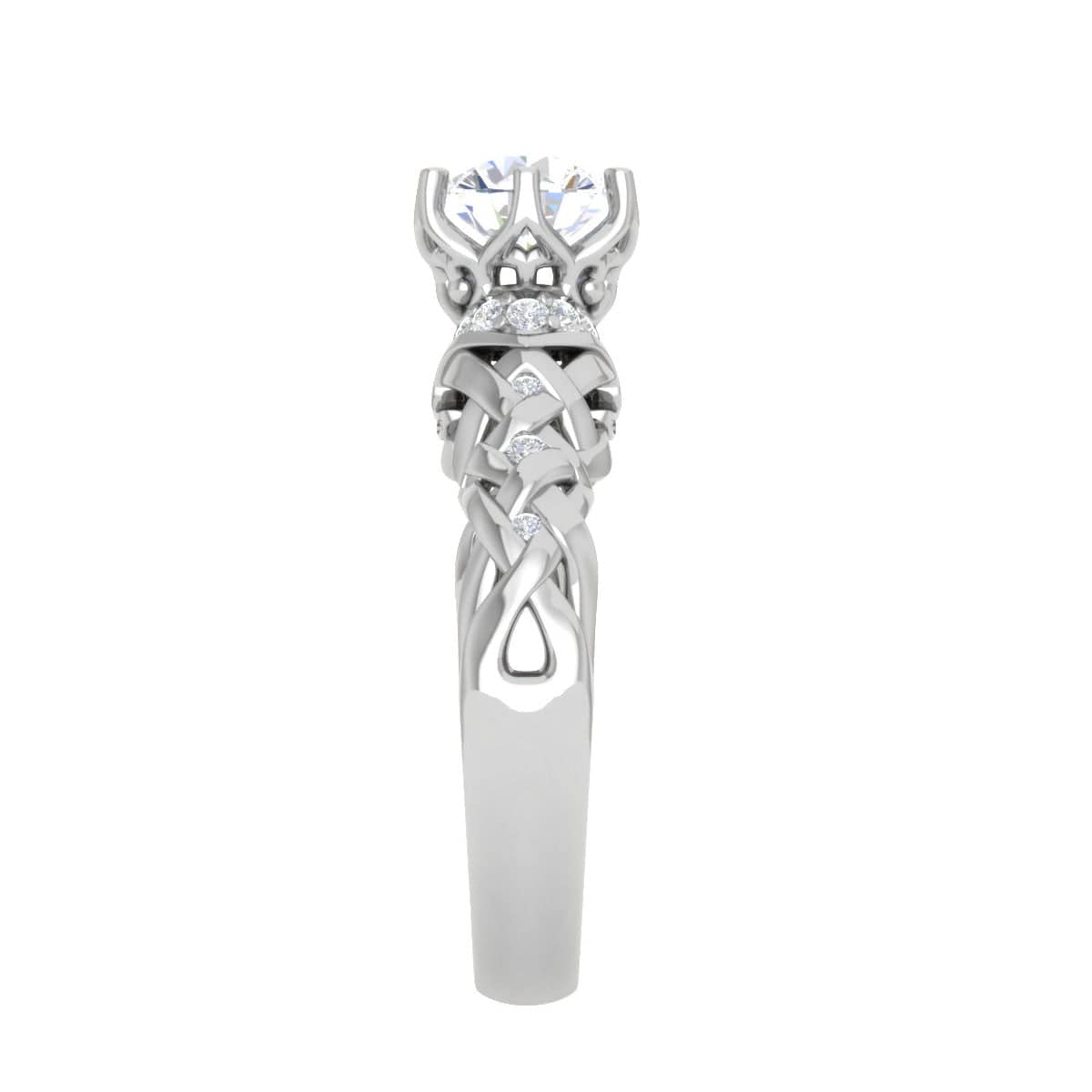 Jewelove™ Rings VS J / Women's Band only Designer 0.30 cts Solitaire Diamond Platinum Ring for Women JL PT RV RD 115