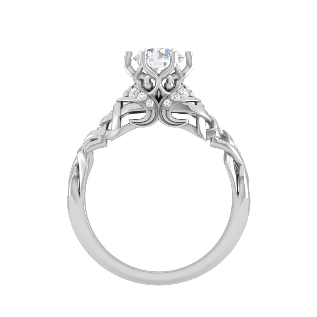 Jewelove™ Rings VS J / Women's Band only Designer 0.30 cts Solitaire Diamond Platinum Ring for Women JL PT RV RD 115