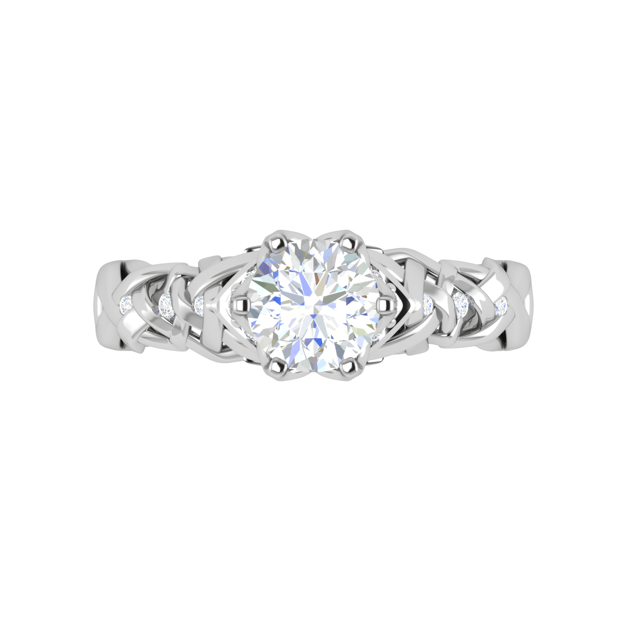 Jewelove™ Rings VS J / Women's Band only Designer 0.30 cts Solitaire Diamond Platinum Ring for Women JL PT RV RD 115