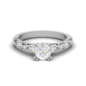 Jewelove™ Rings VS J / Women's Band only Designer 0.30 cts Solitaire Shank Diamond Platinum Ring for Women JL PT RV RD 120