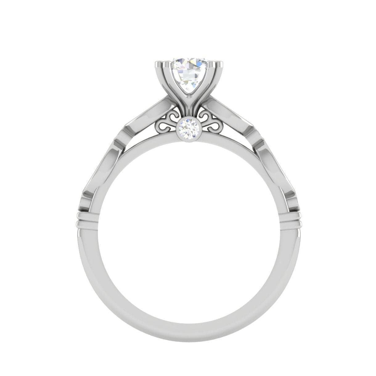 Jewelove™ Rings VS J / Women's Band only Designer 0.30 cts Solitaire Shank Diamond Platinum Ring for Women JL PT RV RD 120