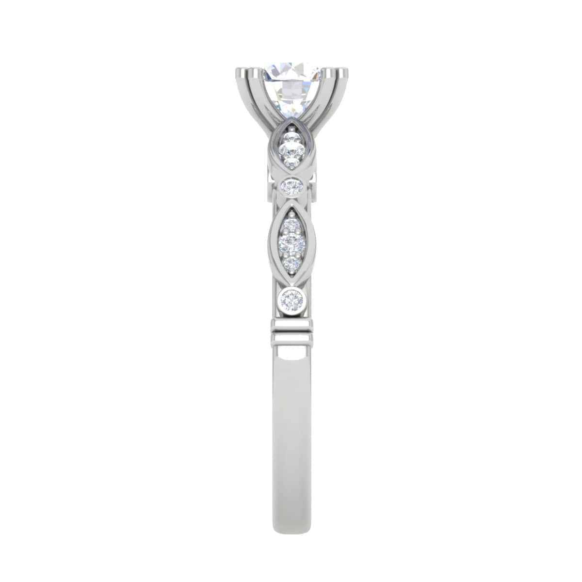 Jewelove™ Rings VS J / Women's Band only Designer 0.30 cts Solitaire Shank Diamond Platinum Ring for Women JL PT RV RD 120