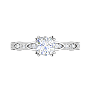 Jewelove™ Rings VS J / Women's Band only Designer 0.30 cts Solitaire Shank Diamond Platinum Ring for Women JL PT RV RD 120