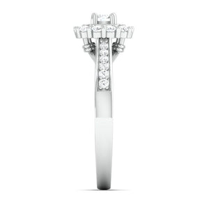 Jewelove™ Rings Designer 20-Pointer Square Halo Platinum Solitaire Ring for Women JL PT 980