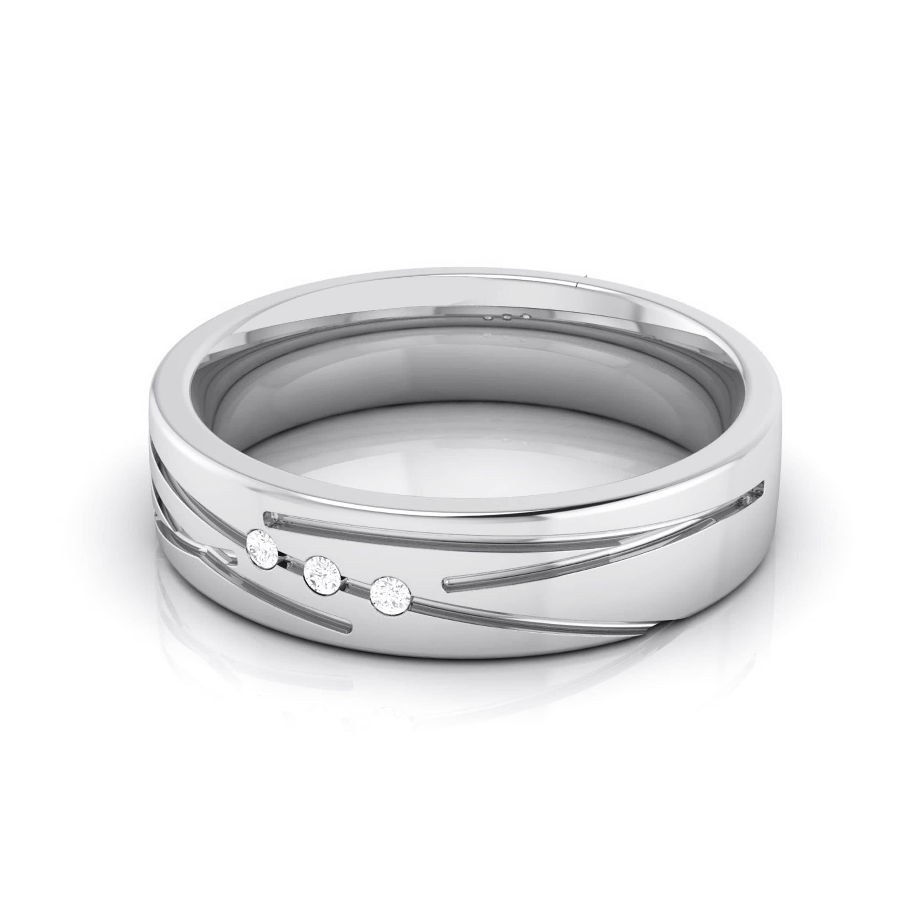 Wedding rings - Small gold brook - wawy bubble ring with diamonds
