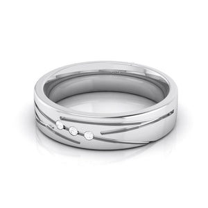 Jewelove™ Rings Designer 3 Diamond Platinum Love Bands JL PT R-8007