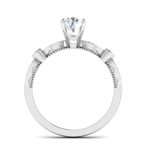 Jewelove™ Rings J VS / Women's Band only Designer 30 Pointer Platinum Diamond Shank Solitaire Engagement Ring JL PT 6581