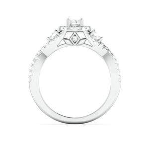 Jewelove™ Rings Designer 30-Pointer Platinum Solitaire Ring with Diamonds JL PT 982