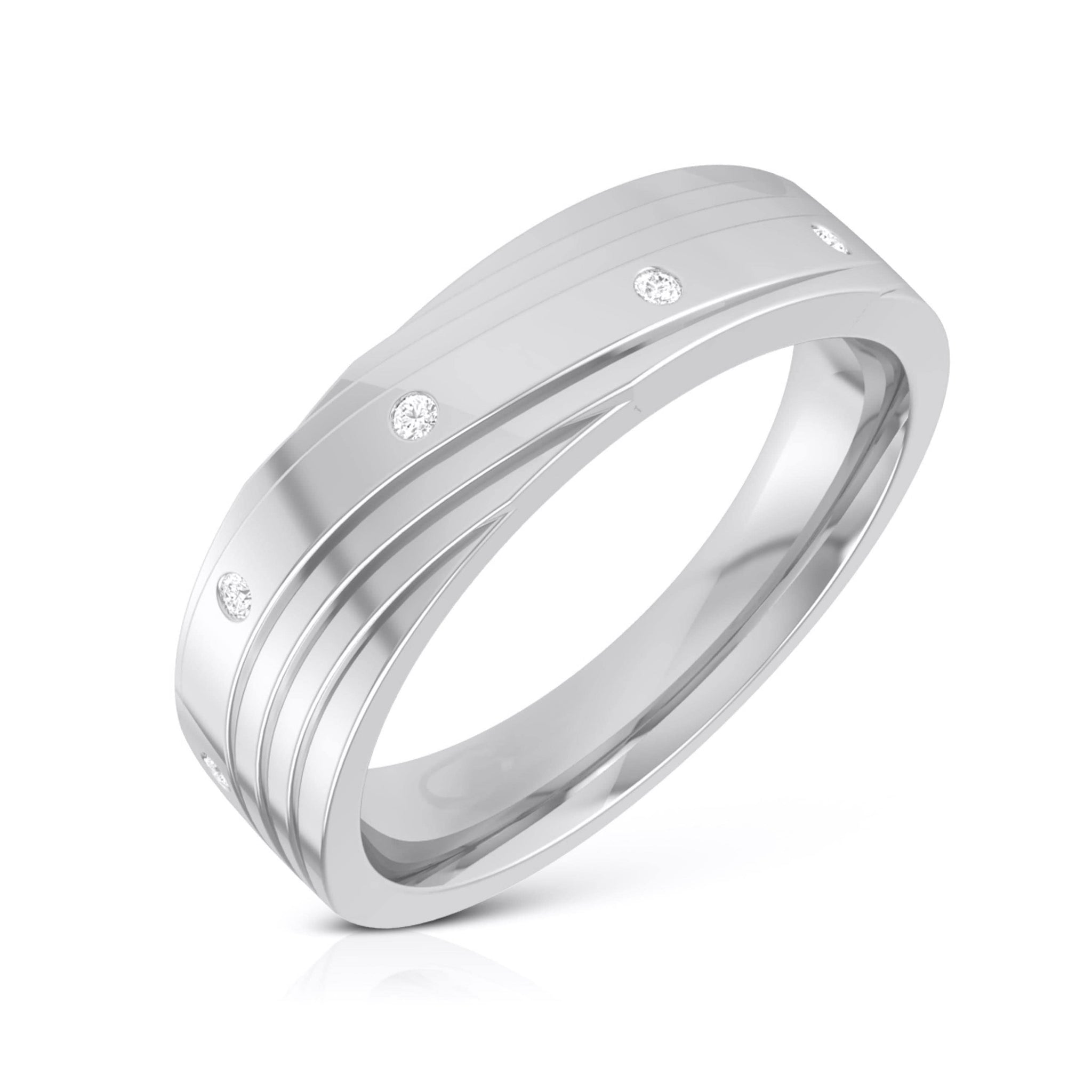 Jewelove™ Rings Designer 4 Diamond Platinum Love Bands JL PT R-8019