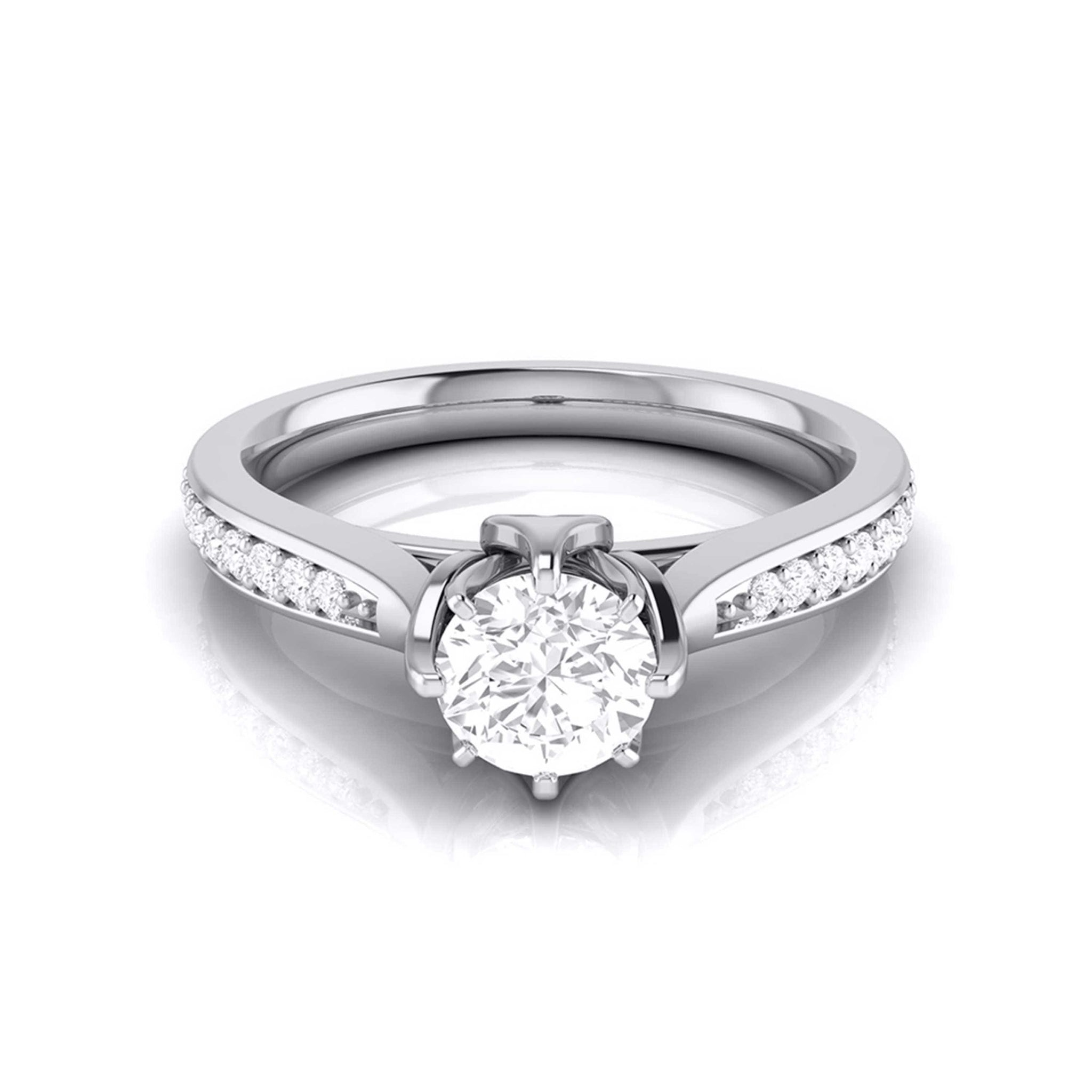 Jewelove™ Rings J VS / Women's Band only Designer 50-pointer Platinum Solitaire Engagement Ring JL PT G-109