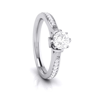 Jewelove™ Rings J VS / Women's Band only Designer 50-pointer Platinum Solitaire Engagement Ring JL PT G-109