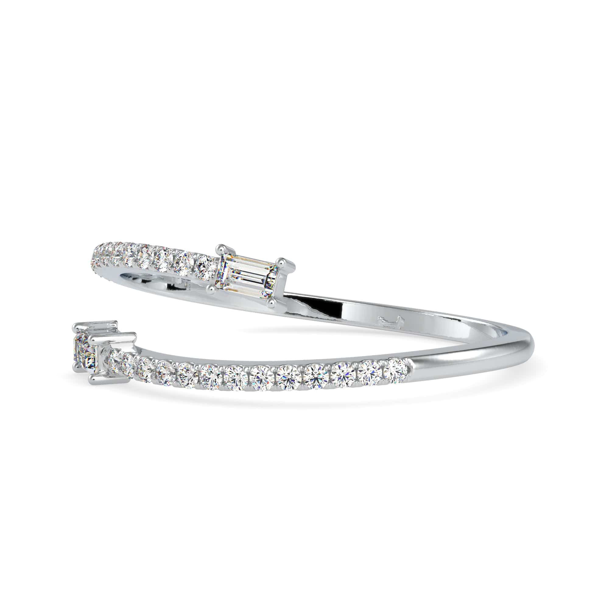 Jewelove™ Rings Women's Band only / VS GH Designer Baguette Platinum Diamond Engagement Ring JL PT 0632