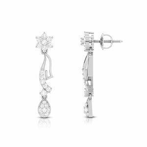 Jewelove™ Earrings Designer Beautiful Platinum Earrings with Diamonds for Women JL PT E N-33