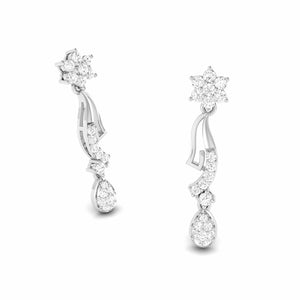 Jewelove™ Earrings Designer Beautiful Platinum Earrings with Diamonds for Women JL PT E N-33