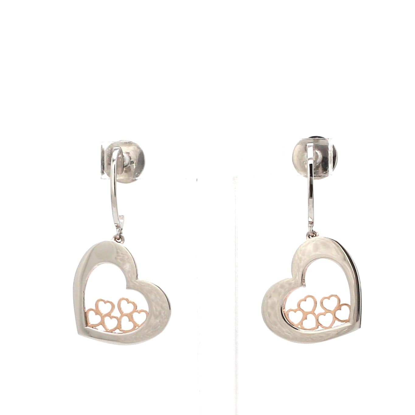 Jewelove™ Earrings Designer Bouquet of Hearts Platinum & Rose Gold Earrings JL PT E 215