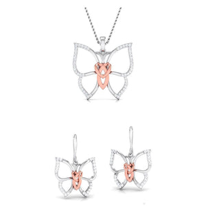 Designer Platinum of Rose Pendant Set  with Diamonds JL PT P 8080